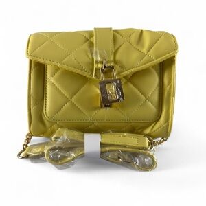 Bebe Kellen Lemon quilted crossbody bag with gold lock